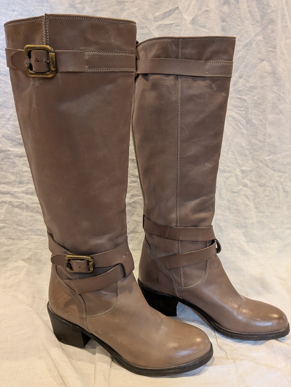AGL Attilio Giusti Leombruni Leather Knee High Buckle Boots Italy size 38/US 7.5 - Picture 10 of 11
